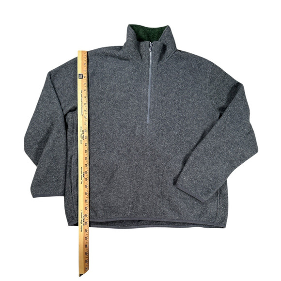 Onward Reserve 1/4 Zip Sweater Mens Size Large Grey Brushed Fleece Pullover - Picture 4 of 6